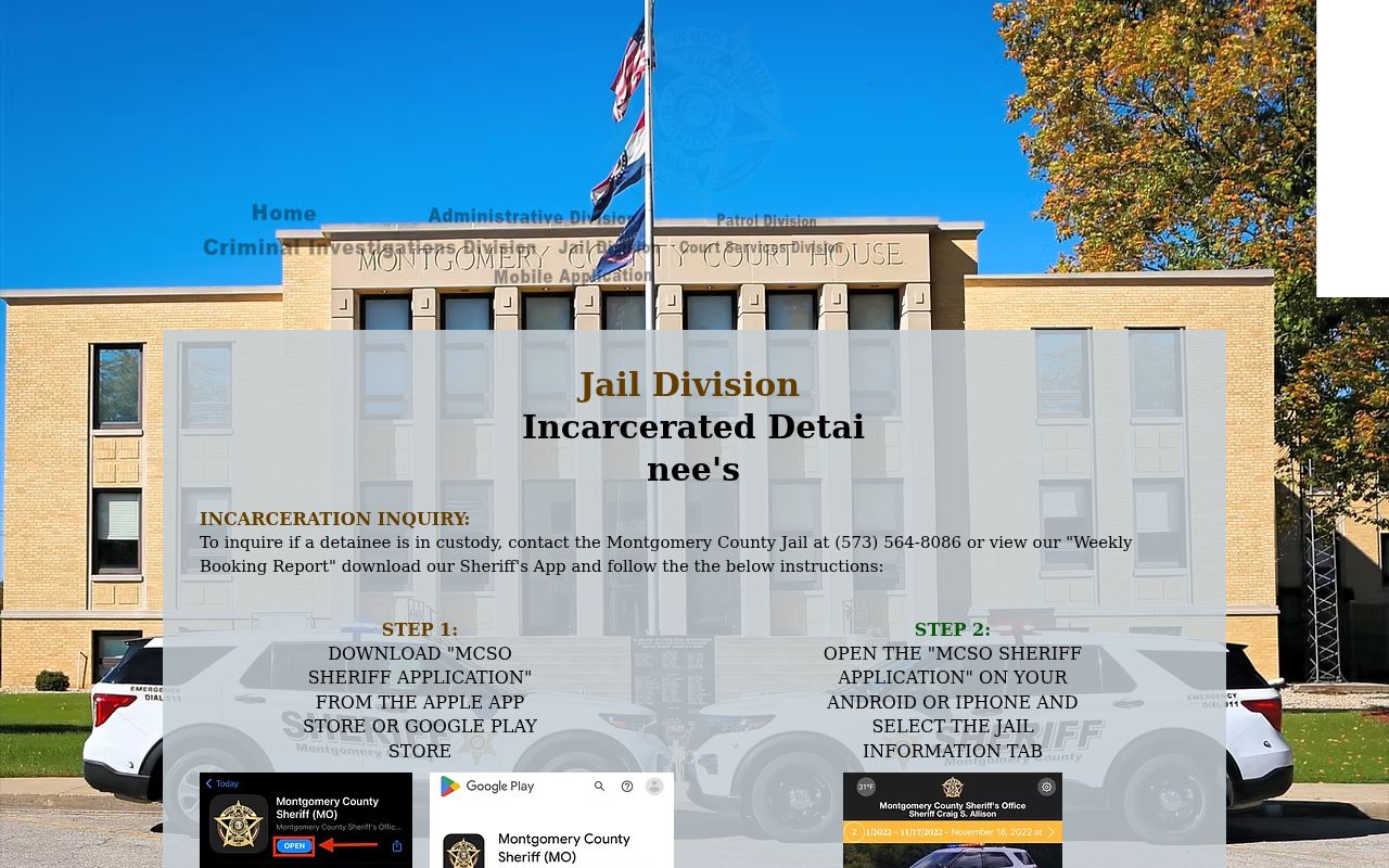 Montgomery County arrest lookup weekly booking report instructions