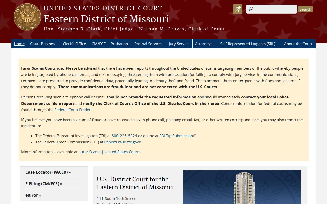 Eastern District federal criminal court information for Montgomery County