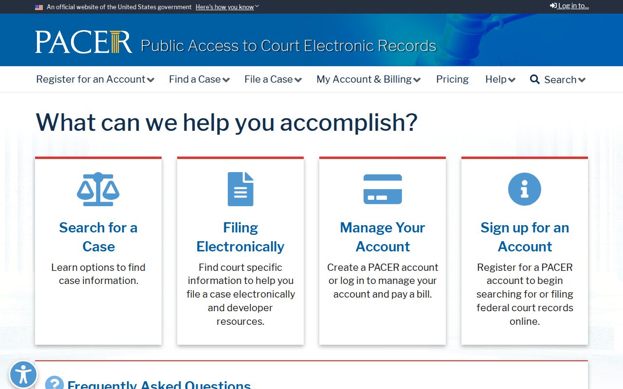 PACER federal criminal case lookup for Montgomery County