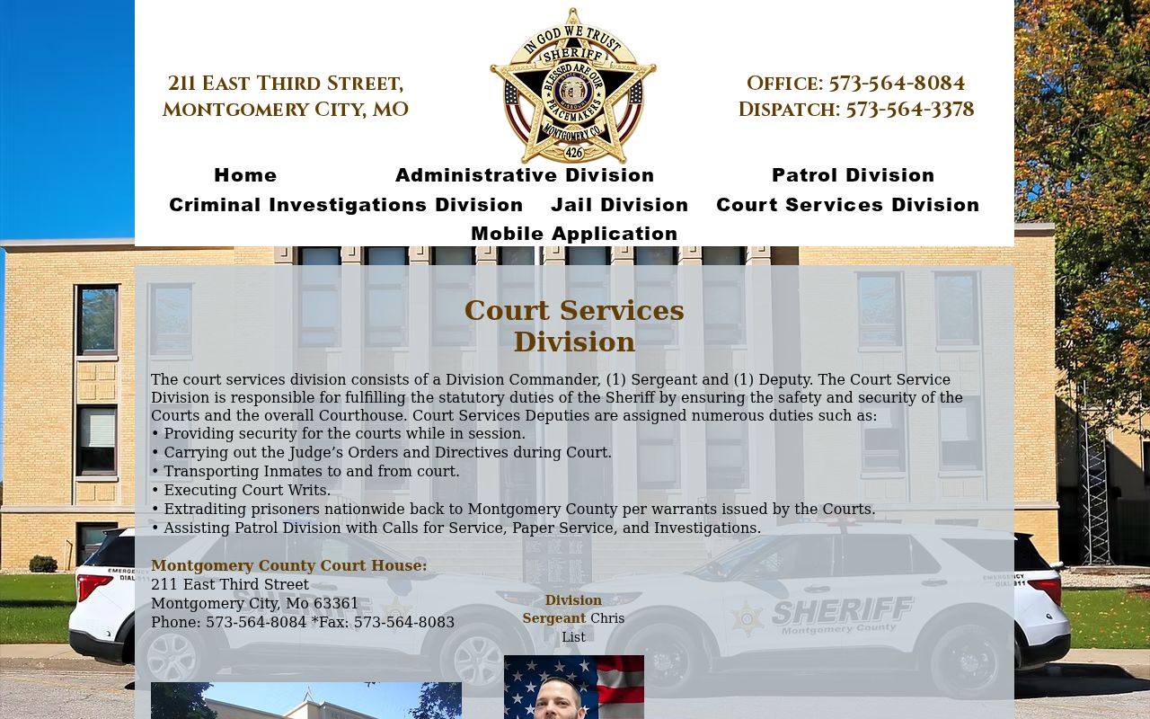 Montgomery County criminal history courthouse and court services