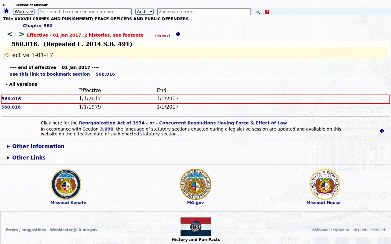 New Florence criminal records and Missouri criminal fine law